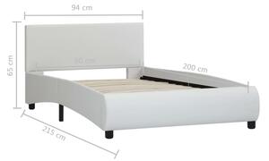 VidaXL fehér műbőr ágykeret 90 x 200 cm
