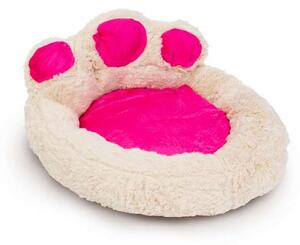 Mancs alakú kutyafekhely - "S" méret - törtfehér - rózsaszín