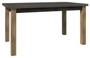 Étkezőasztal, nyitható, tölgy lefkas sötét/smooth szürke, 160-203x90 cm, MONTANA STW