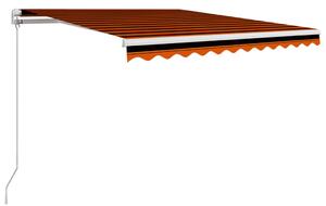 VidaXL narancs és barna kézzel kihúzható napellenző 300 x 250 cm