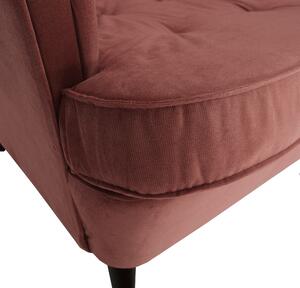 Füles fotel, vén rózsaszín/dió, RUFINO NEW