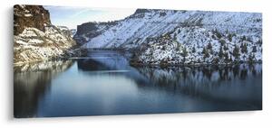 Kép - téli táj tóval (120x50 cm)