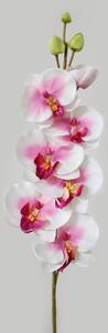 Fehér-rózsaszín mű orchidea, szárral 75cm