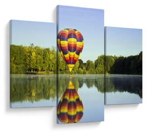 Hőlégballon a tónál képe (90x60 cm)