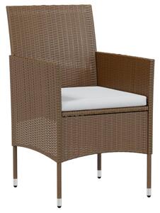 VidaXL 3 részes barna polyrattan kerti étkezőgarnitúra