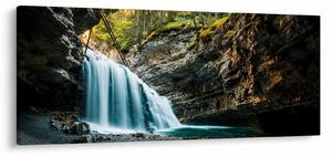 Erdei vízesés képe (120x50 cm)