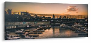 Kép - kikötő város (120x50 cm)