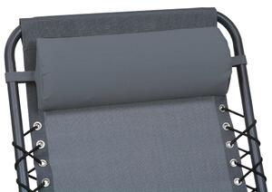 VidaXL szürke textilén napozóágy-fejtámla 40 x 7,5 x 15 cm
