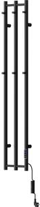 Mexen Pino, elektromos fűtőelem törülközőtartóval 1405x242 mm, 200 W, fekete, W301-1405-242-00-70