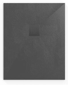 Zuhanytálca Négyszögletes SAT Alek100x80 cm öntött márvány fekete SATALEK10080