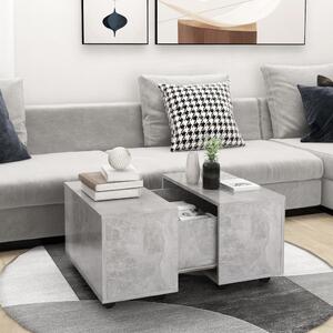 Betonszürke szerelt fa dohányzóasztal 60 x 60 x 38 cm