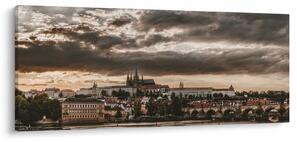 Kép - felhős Prága (120x50 cm)