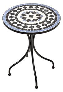 PALAZZO mozaikos kerti asztal fekete/fehér/kék, Ø 55 cm