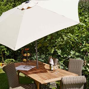 SOMERSET kihúzható kerti asztal napernyő hellyel, 150-190x90 cm
