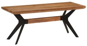 Tömör akácfa és acél étkezőpad 110x40x46 cm
