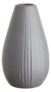 RIFFLE kerámia váza, szürke 15,5 cm