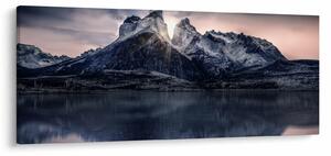 Tó és hegy képe (120x50 cm)