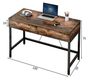 Vigor OT-601-B fiókos íróasztal 100 x 50 x 75 cm barna