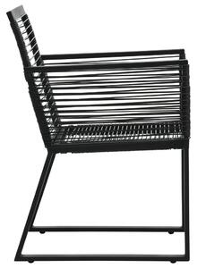VidaXL 4 db fekete kerti kötél rattan kerti szék