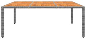 VidaXL szürke akácfa és polyrattan kerti asztal 200 x 150 x 75 cm