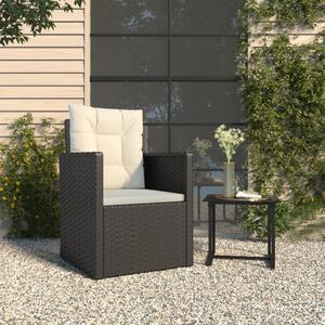 VidaXL fekete polyrattan kerti fotel párnákkal