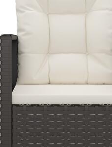 VidaXL fekete polyrattan kerti fotel párnákkal