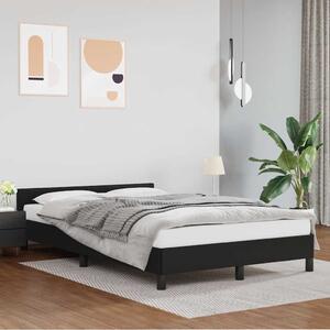 Fekete ágykeret fejtámlával matrac nélkül 120x200 cm