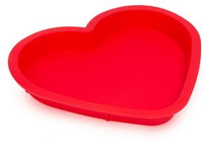 Szilikon szív alakú sütőforma - piros