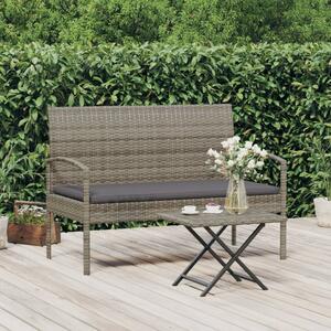 VidaXL szürke polyrattan kerti pad párnával 105 cm