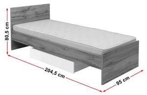 Egyszemélyes ágy 90 cm Zella LOZ/90. 702289