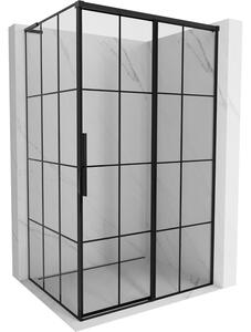 Mexen Rox L toló zuhanykabin jobb oldali 90 x 75 cm, fekete rács, fekete - 8C2L-090-075-70-77-P