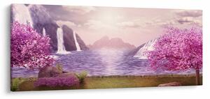 Rózsaszín fák képe fóval (120x50 cm)