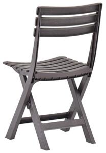 VidaXL 2 db mokkaszínű összecsukható műanyag kerti szék