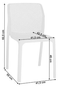 KONDELA Rakásolható szék, fehér/műanyag, LARKA