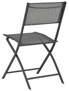 VidaXL 4 db szürke összecsukható acél és textilén kültéri szék