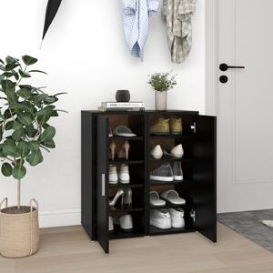 2 db fekete forgácslap cipősszekrény 32 x 35 x 70 cm