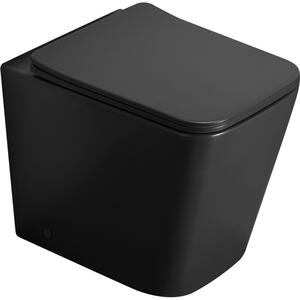 Mexen Cube álló, perem nélküli WC-csésze lassan záródó, vékony duroplast WC-ülőkével, fekete matt - 32924085