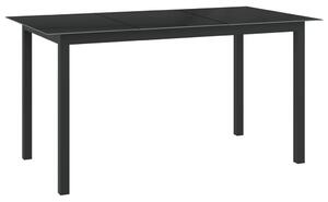 VidaXL black alumínium és üveg kerti asztal 150 x 90 x 74 cm