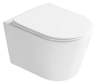 Mexen Rico 2.0 Rimless Tornado WC csésze lassan záródó slim duroplast üléssel, fényes fehér - 3072L4000T