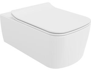 Mexen York Rimless WC csésze slim lassan záródó duroplast ülőkével, fényes fehér - 30114000