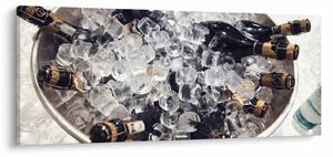 Kép - pezsgő a jégben (120x50 cm)
