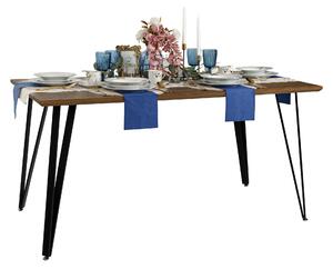 KONDELA Étkezőasztal, tölgy/fekete, 150x80 cm, FRIADO