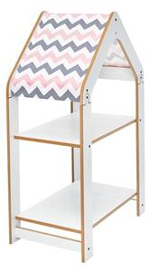 Montessori polc, Zoilen, mdf, fehér-rózsaszín, 57x34x70 cm