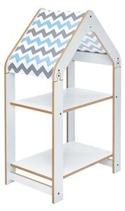 Montessori polc, Zoilen, mdf, fehér, kék, 57x34x70 cm