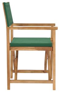 VidaXL zöld összecsukható tömör tíkfa rendezői szék