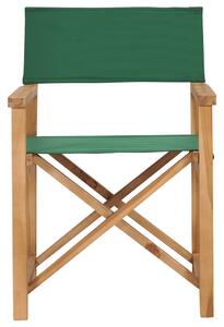 VidaXL zöld összecsukható tömör tíkfa rendezői szék