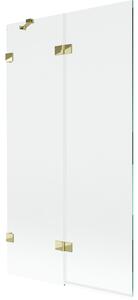 Mexen Lunar 2-szárnyú bal oldali fürdőkádparaván 100 x 150 cm, átlátszó, arany - 897-100-100-50-00-L