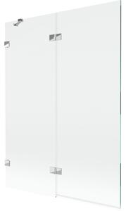 Mexen Lunar 2-szárnyú bal fürdőszobai paraván, 130 x 150 cm, átlátszó, króm - 897-130-100-01-00-L