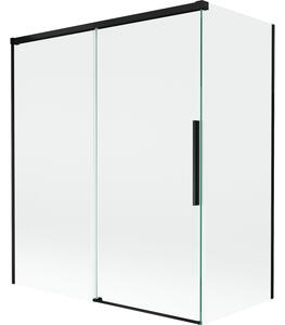 Mexen Rox kétszárnyú toló kádparaván 140 + 70 x 150 cm, átlátszó, fekete - 8C9-140-070-70-00