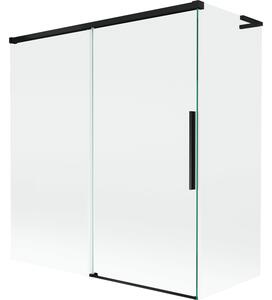 Mexen Rox L 2-szárnyú toló kádparaván 150 + 70 x 150 cm, átlátszó, fekete - 8C9L-150-070-70-00